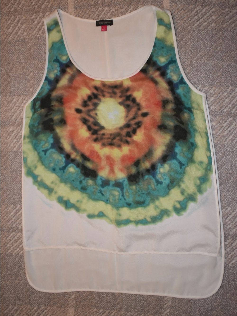Vince Camuto Graphic High Low Tank Top